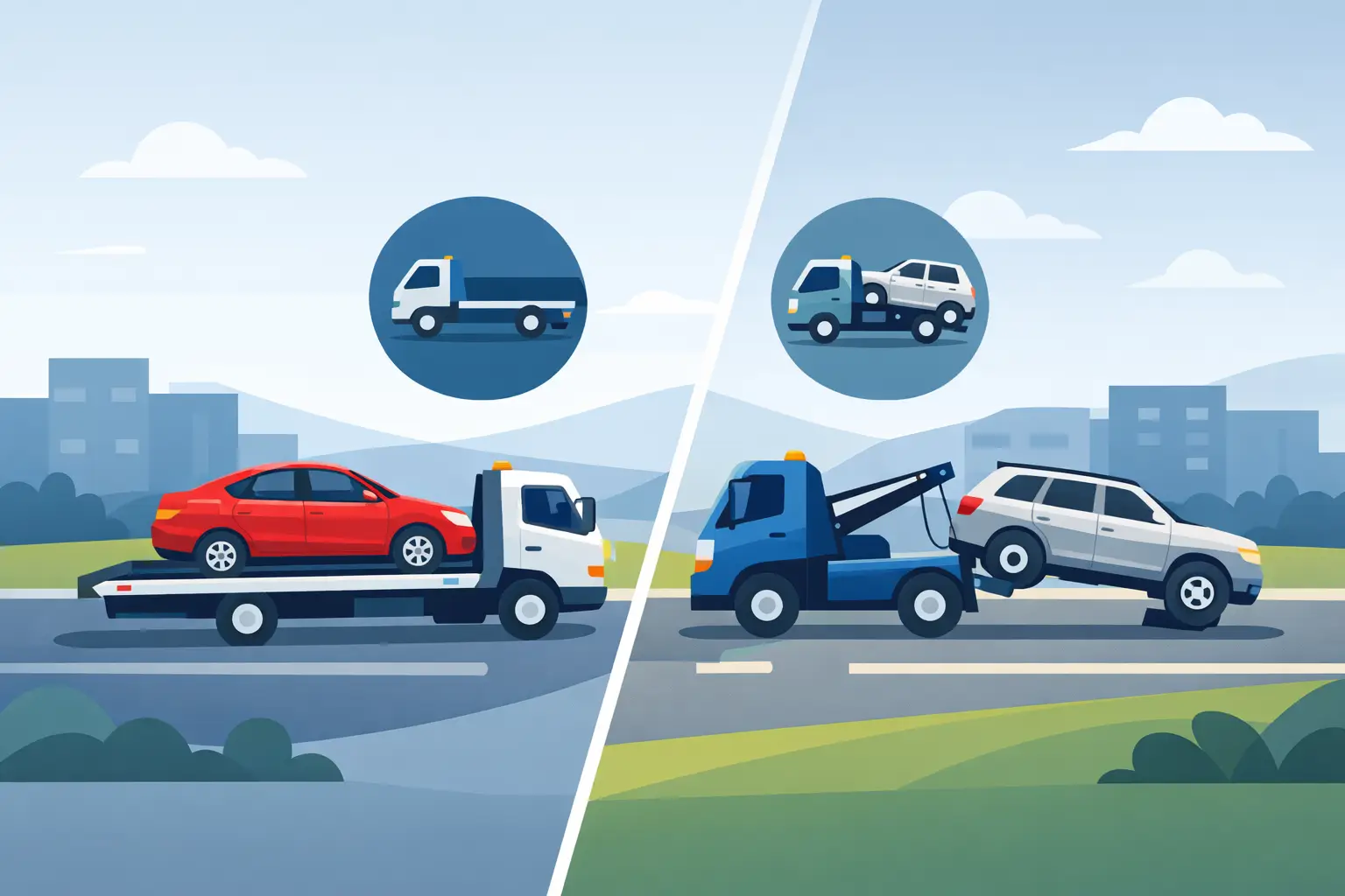 Flatbed Versus Wheel Lift Towing Explained Flatbed Versus Wheel Lift Towing Explained