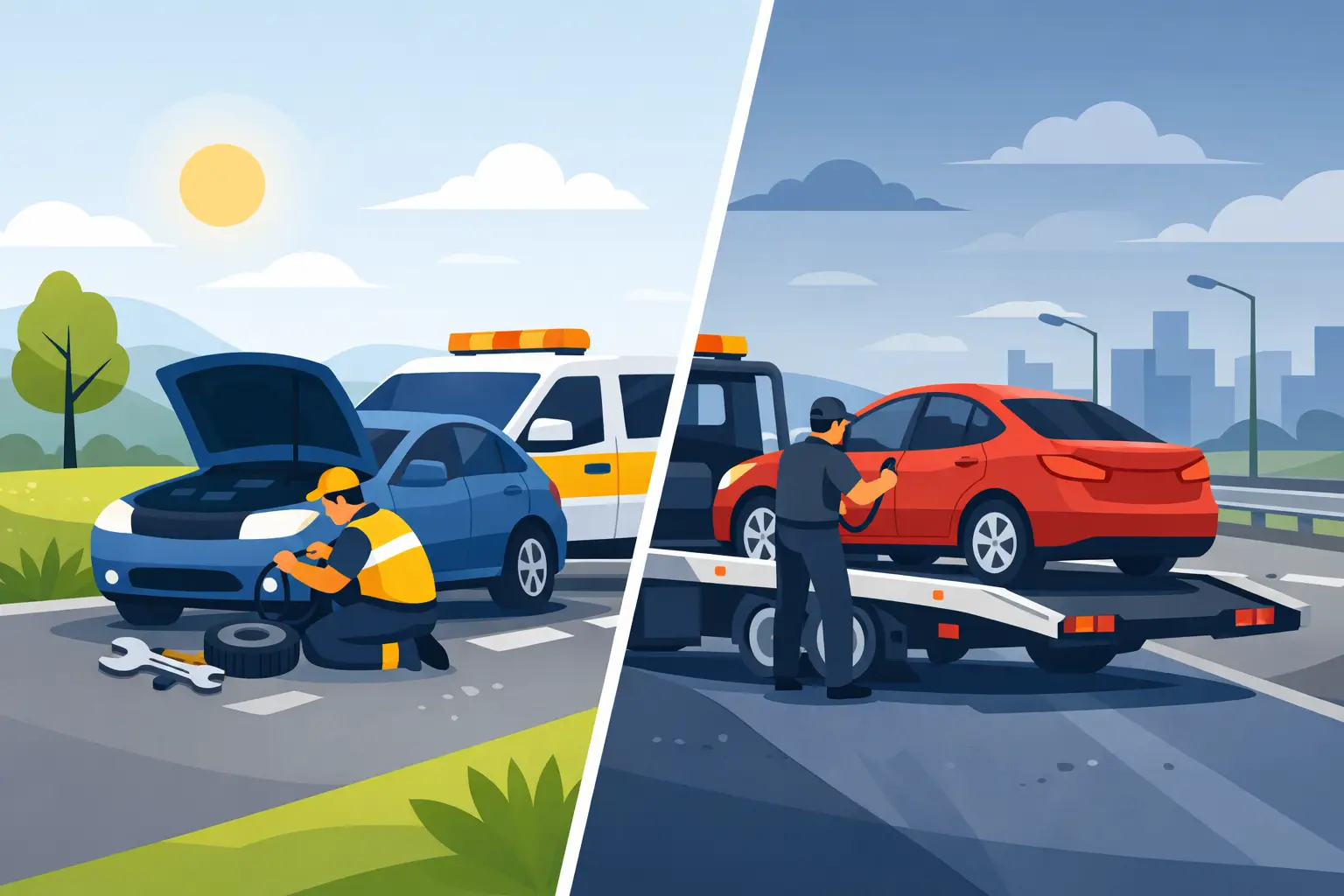 Roadside Assistance Versus Towing Explained Roadside Assistance Versus Towing Explained