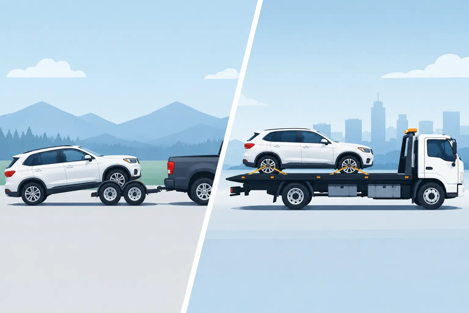 Tow Dolly Versus Flatbed Transport Compared Tow Dolly Versus Flatbed Transport Compared